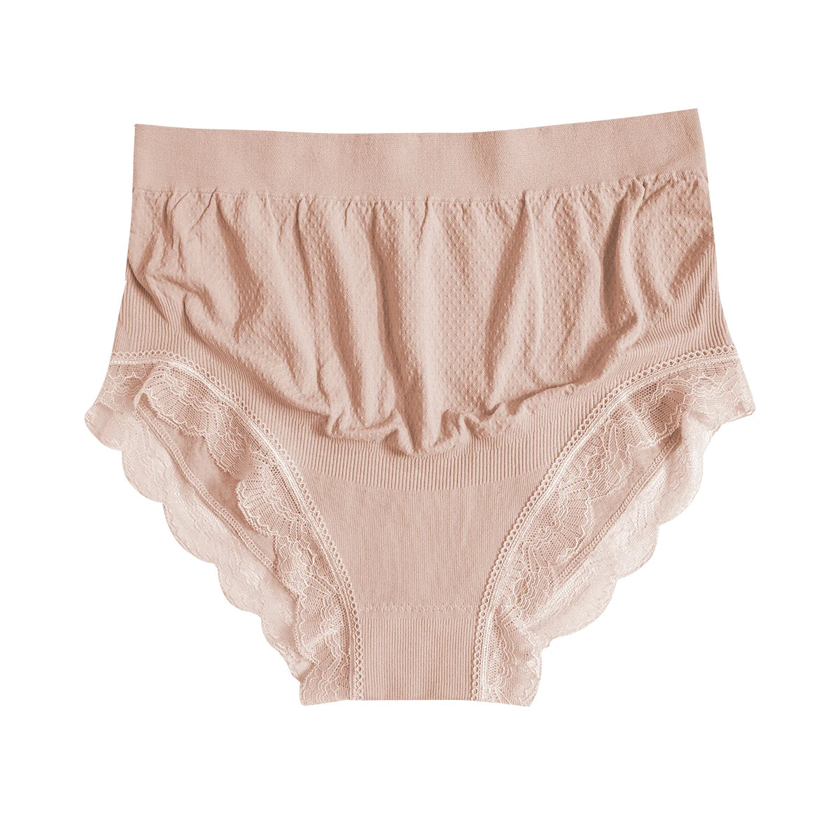 Sous-vêtement Taille Haute pour Femme Enceinte, Sans Couture, Entièrement Recouvert, Respirant et Confortable, Bordure en Dentelle