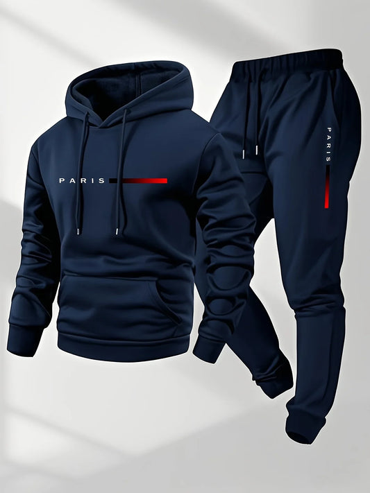 2025 lettre imprimer sweat costume hommes polaire à capuche pantalon ensemble printemps automne hiver chaud sport décontracté pull pantalon ensembles
