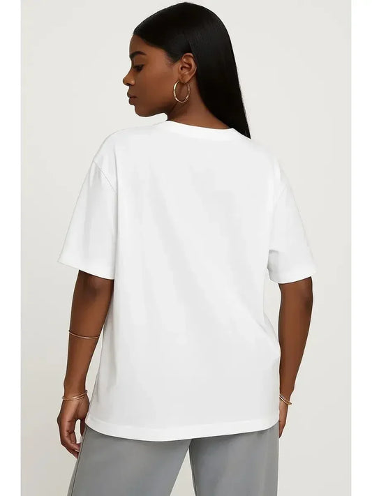 2025 T-Shirt femme dessin animé mode motif imprimé été col rond manches courtes amusant décontracté imprimé nouveau haut polyvalent régulier