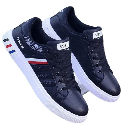 Hommes baskets chaussures décontractées chaussures plates pour homme Zapatillas Hombre léger en cuir Pu respirant chaussure hommes blanc sport Tenis chaussures