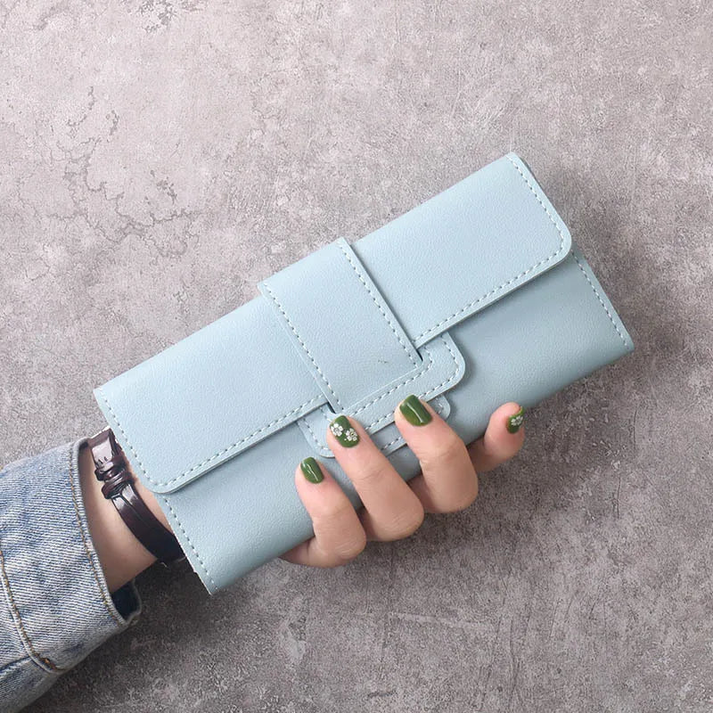 Pochette longue d'un hectare pour femme, portefeuille multifonctionnel en PU, version coréenne, mode simple, nouveau, 2024