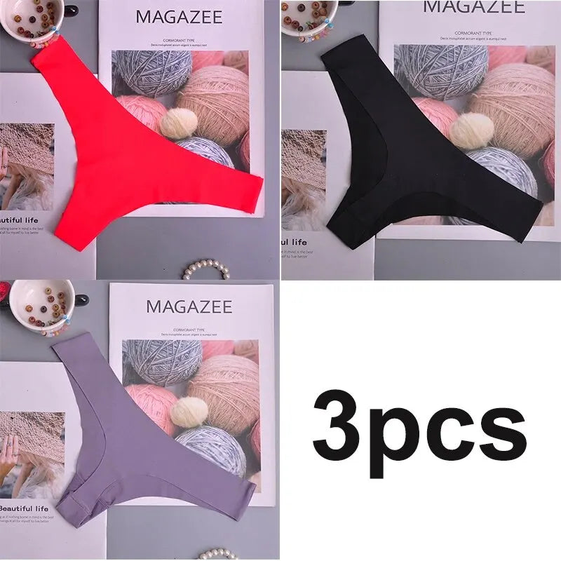 Ice InjUnderwear-Culottes sans couture pour femmes, slips taille basse, taille en V, entrejambe en coton respirant, sous-vêtements de sport à séchage rapide, 3 pièces