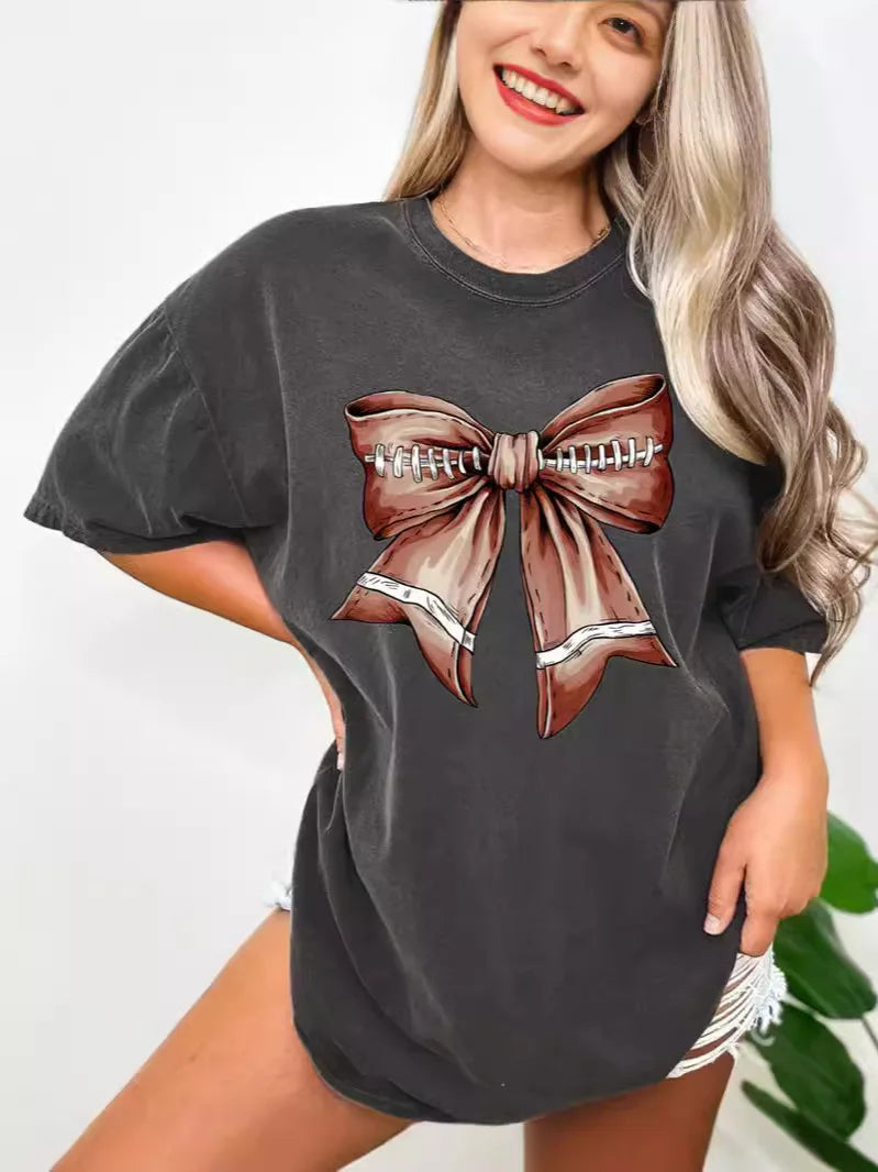 T-Shirt à Manches Courtes et Col Rond pour Femme, Haut Décontracté, à la Mode, Style Rétro, Streetwear