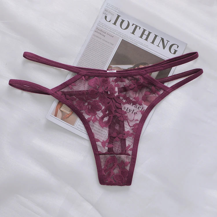 Sous-vêtement sexy et amusant en dentelle creuse pour femmes, facile à laver et à sécher, sous-vêtement anti-favorable sans difficultés, C830