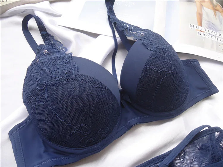 Sous-vêtements pour femmes Sexy dentelle Push Up Bralette Section respirant femme grand ensemble de sous-vêtements grande taille Lingerie soutien-gorge