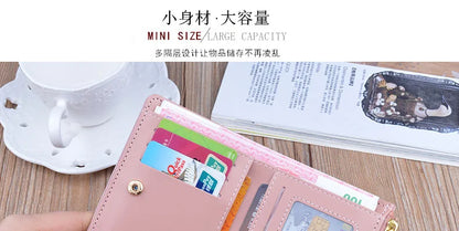 Portefeuille court patchwork pour femme, petit sac à main à fermeture éclair, portefeuilles à carreaux en relief, joli porte-cartes simple, mini sac d'argent rose