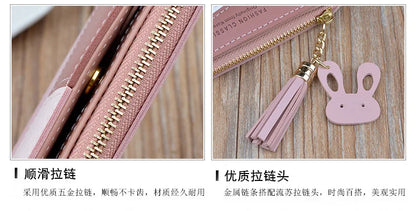 Portefeuille court patchwork pour femme, petit sac à main à fermeture éclair, portefeuilles à carreaux en relief, joli porte-cartes simple, mini sac d'argent rose