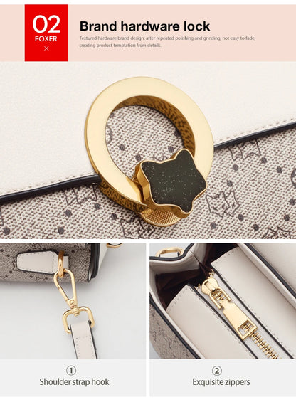 FOXER sac à bandoulière femme Vintage Signature sac fourre-tout 2025 luxe mode femme sac à main sac à bandoulière