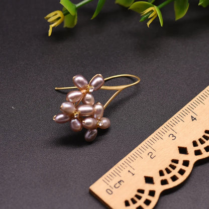 GLSEEVO – boucles d'oreilles en perles d'eau douce naturelles, style Boho, fleur, cadeaux de mariage, goutte d'eau, Bijoux pour femmes, GE0546