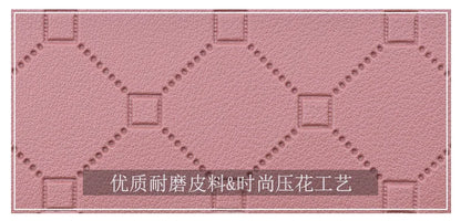 Portefeuille court patchwork pour femme, petit sac à main à fermeture éclair, portefeuilles à carreaux en relief, joli porte-cartes simple, mini sac d'argent rose