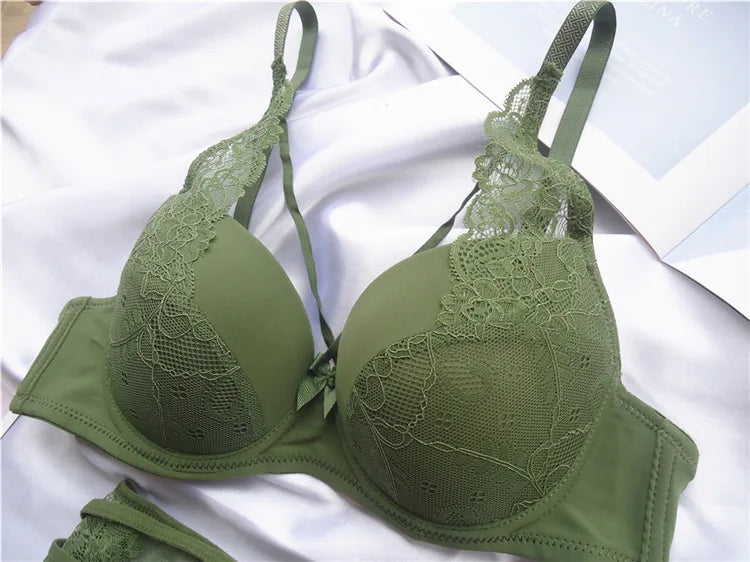 Sous-vêtements pour femmes Sexy dentelle Push Up Bralette Section respirant femme grand ensemble de sous-vêtements grande taille Lingerie soutien-gorge