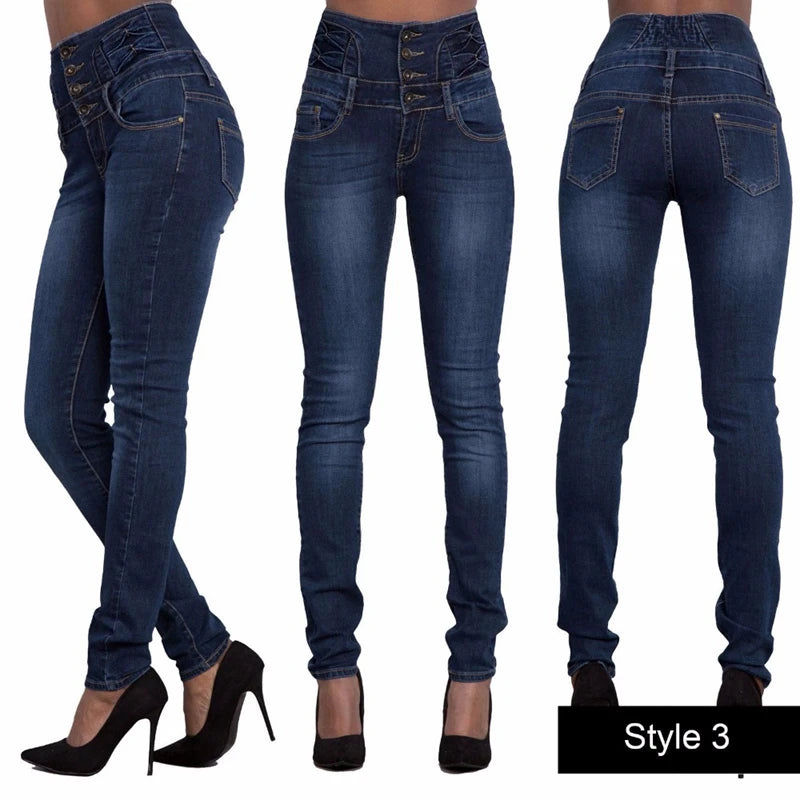 Femmes noir Jean Push Up crayon Denim pantalon dames Vintage taille haute décontractée Stretch maigre maman Jean mince Femme
