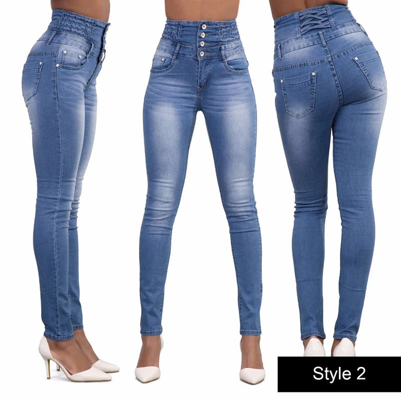 Femmes noir Jean Push Up crayon Denim pantalon dames Vintage taille haute décontractée Stretch maigre maman Jean mince Femme