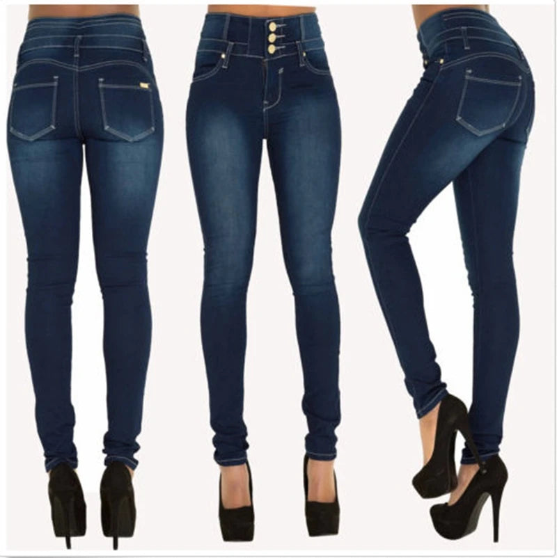 Femmes noir Jean Push Up crayon Denim pantalon dames Vintage taille haute décontractée Stretch maigre maman Jean mince Femme