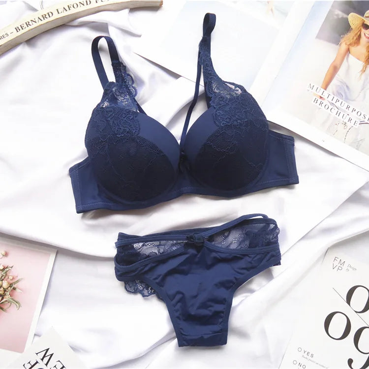 Sous-vêtements pour femmes Sexy dentelle Push Up Bralette Section respirant femme grand ensemble de sous-vêtements grande taille Lingerie soutien-gorge