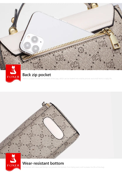 FOXER sac à bandoulière femme Vintage Signature sac fourre-tout 2025 luxe mode femme sac à main sac à bandoulière