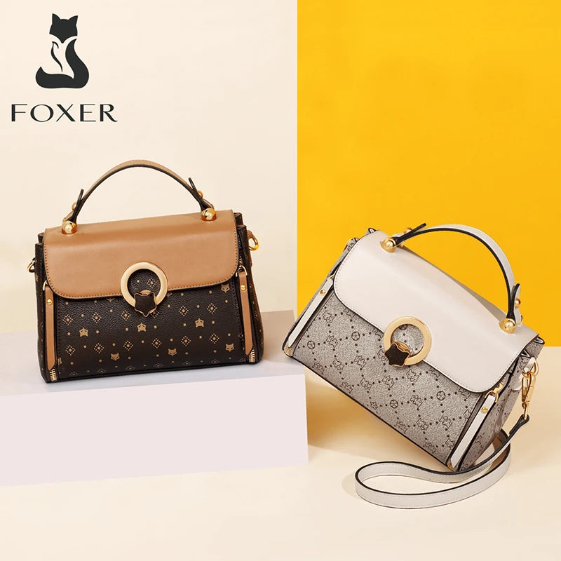 FOXER sac à bandoulière femme Vintage Signature sac fourre-tout 2025 luxe mode femme sac à main sac à bandoulière