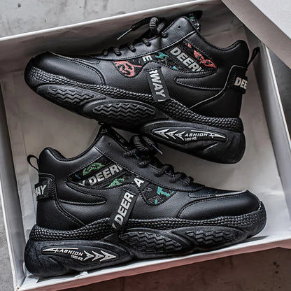 Chaussures de marche pour hommes, baskets montantes à semelle épaisse, antidérapantes, confortables, décontractées, tendance, Skateboard, nouvelle collection 2025