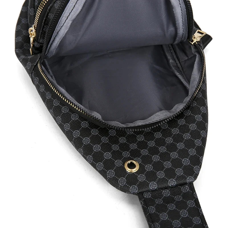 Sac de poitrine de voyage urbain pour hommes, Design tendance en cuir PU, sac à bandoulière pour téléphone, sacs à bandoulière pour hommes, Sports de plein air et loisirs