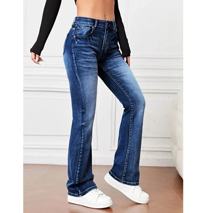 Femmes Stretch Denim jean mince pantalon droit dames décontracté pantalons de mujer pantalon femme