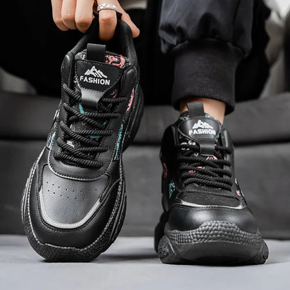 Chaussures de marche pour hommes, baskets montantes à semelle épaisse, antidérapantes, confortables, décontractées, tendance, Skateboard, nouvelle collection 2025