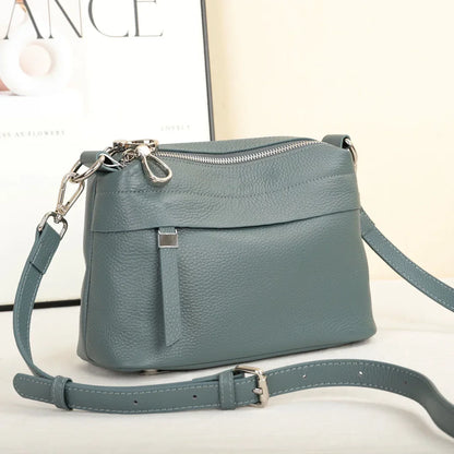 Sac à bandoulière en cuir de vachette pour femme, couche de tête, grande capacité, multi-compartiments, décontracté, sac à ati elles pratique, initié