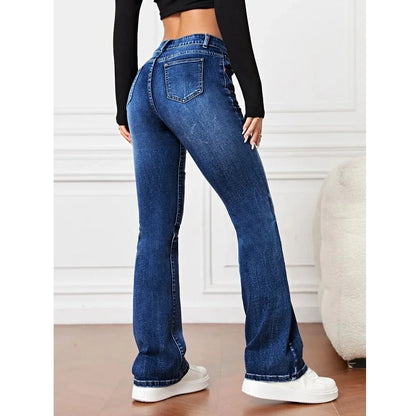 Femmes Stretch Denim jean mince pantalon droit dames décontracté pantalons de mujer pantalon femme