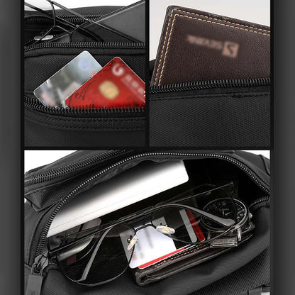 Hommes taille ceinture sac Fanny Pack multi-poches moto cavalier Sports de plein air escalade décontracté en Nylon mâle fronde poitrine Bum hanche sacs