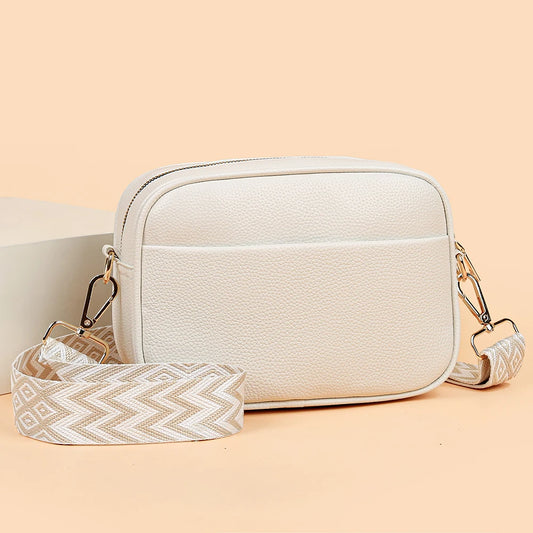 Sac à bandoulière en cuir pour femme, sac à bandoulière avec 2 sangles, sacs à main simples et solides, design de marque, mode