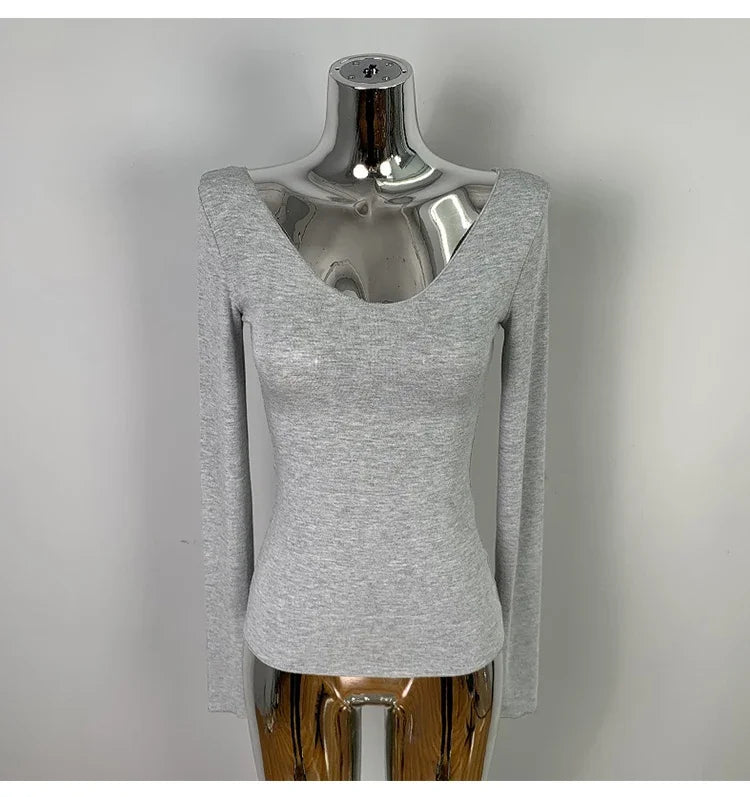 T-Shirt femmes basique décontracté 2025 été T-Shirt col rond Femme vêtements Sexy poitrine basse voir à travers doux mince hauts T-Shirt Femme