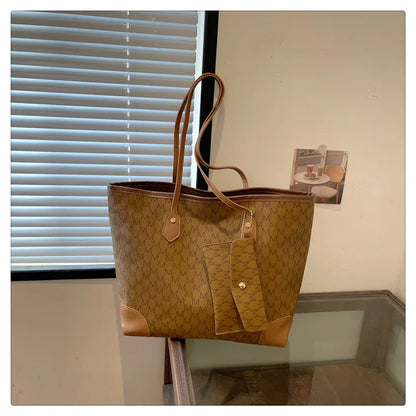 Sacs pour femmes de grande capacité en Europe et aux états-unis, sac à bandoulière rétro lettres classiques, sacs à main de banlieue en PU pour femmes