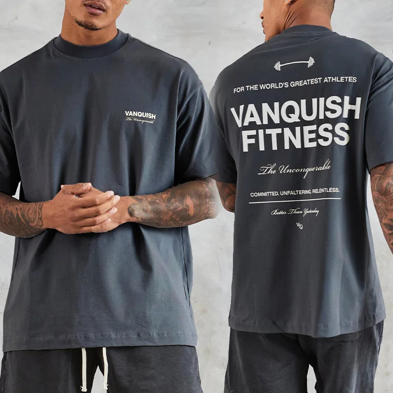 Grandes manches courtes hommes T-shirts été nouveau sport loisirs coton col rond mode vêtements salle de sport chemises de course homme