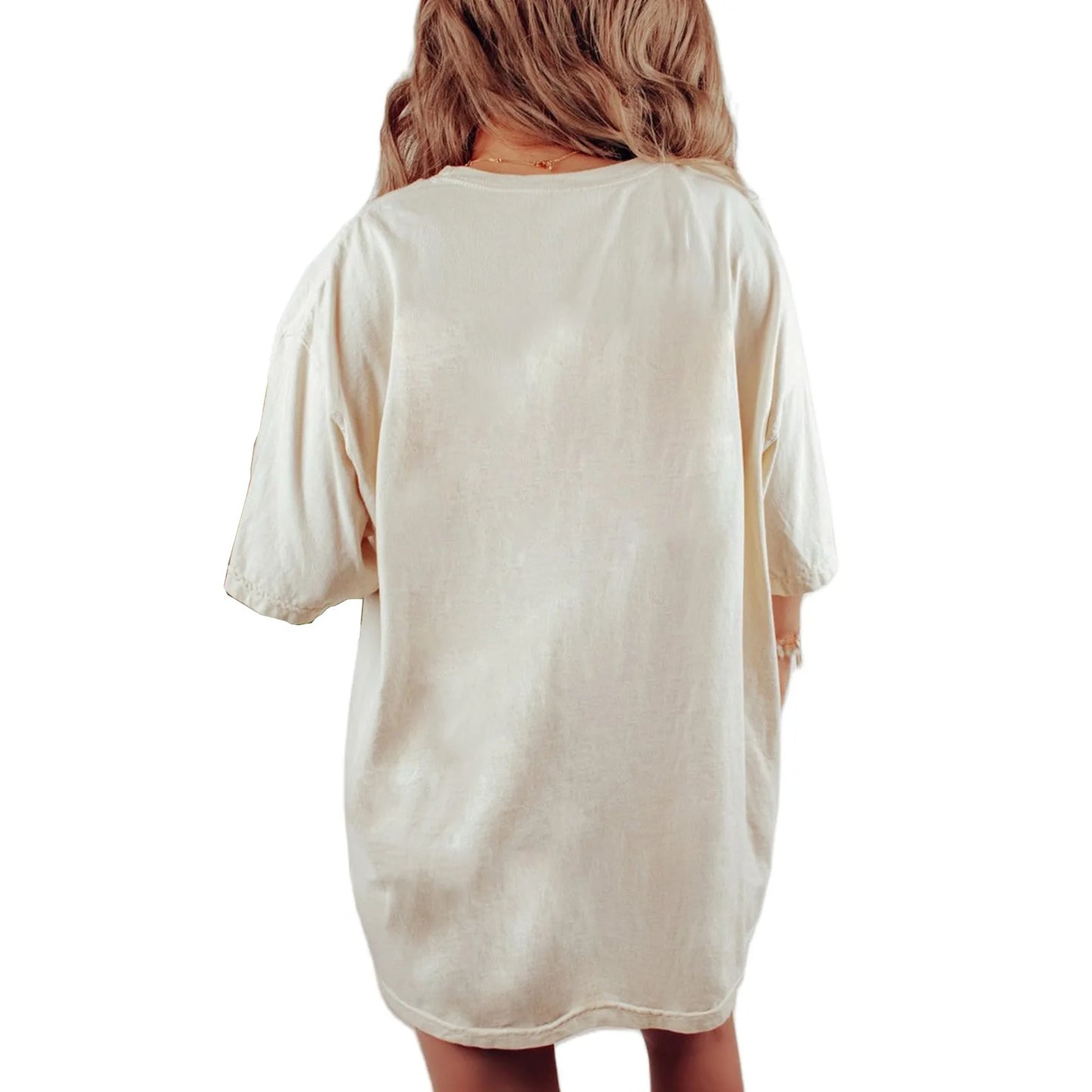 T-Shirt à Manches Courtes et Col Rond pour Femme, Haut Décontracté, à la Mode, Style Rétro, Streetwear