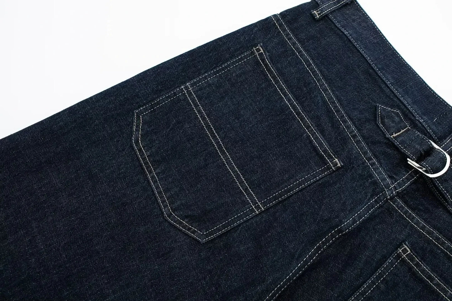 HH – costume en Denim Vintage pour femme, manteau à revers à manches longues et simple boutonnage + jean taille haute à jambes larges, ensemble de mode de rue, automne 2024