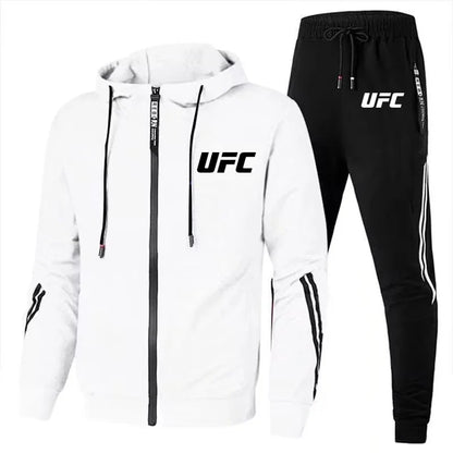 UFC – combinaison de sport de loisirs pour hommes et femmes, veste pantalon à la mode, ensemble de chapeaux de moto d'extérieur imprimés, nouvelle collection 2025