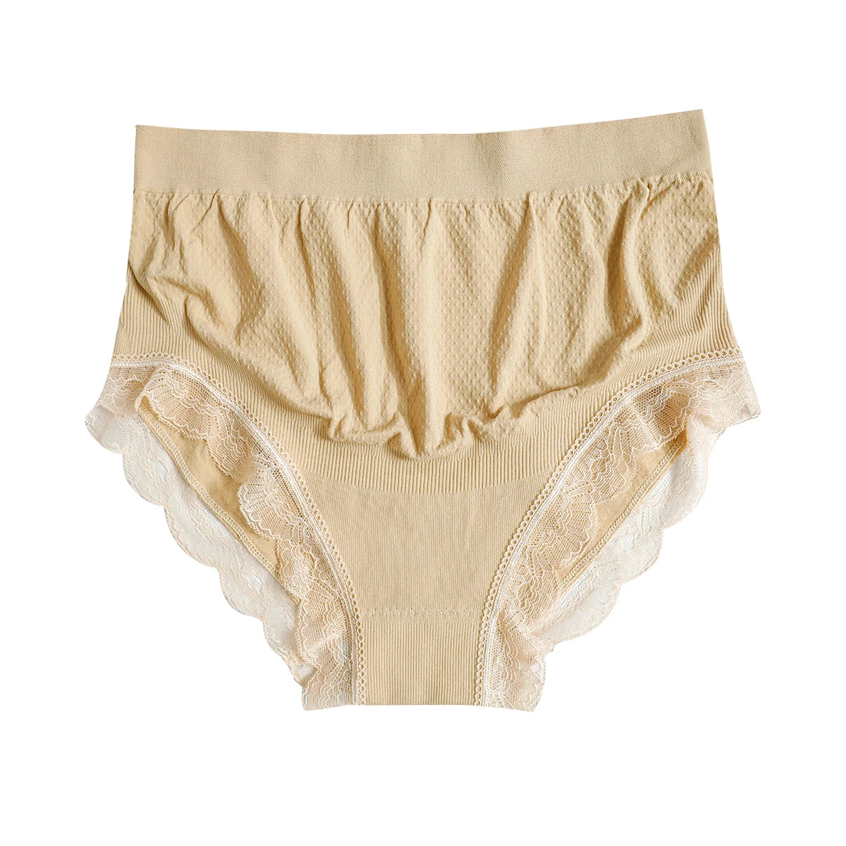 Sous-vêtement Taille Haute pour Femme Enceinte, Sans Couture, Entièrement Recouvert, Respirant et Confortable, Bordure en Dentelle