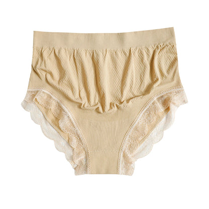 Sous-vêtement Taille Haute pour Femme Enceinte, Sans Couture, Entièrement Recouvert, Respirant et Confortable, Bordure en Dentelle