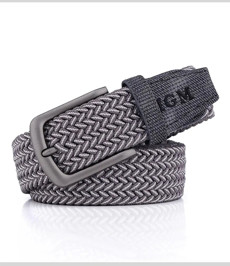 Ceinture en toile tissée pour hommes, tout élastique, extensible, pour garçons, jeunes pantalons polyvalents, Jeans, ceinture à la mode boutonnée