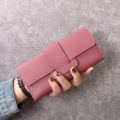 Pochette longue d'un hectare pour femme, portefeuille multifonctionnel en PU, version coréenne, mode simple, nouveau, 2024