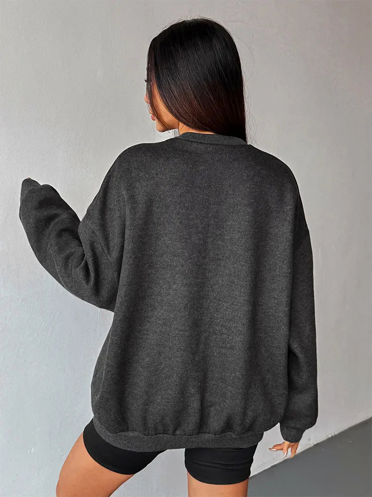 Pull femme hiver nouveau Streetwear mode solide manches longues haut col rond décontracté mince dame polyvalent à capuche tricoté vêtements