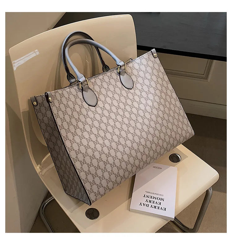 Sacs pour femmes de grande capacité en Europe et aux états-unis, sac à bandoulière rétro lettres classiques, sacs à main de banlieue en PU pour femmes