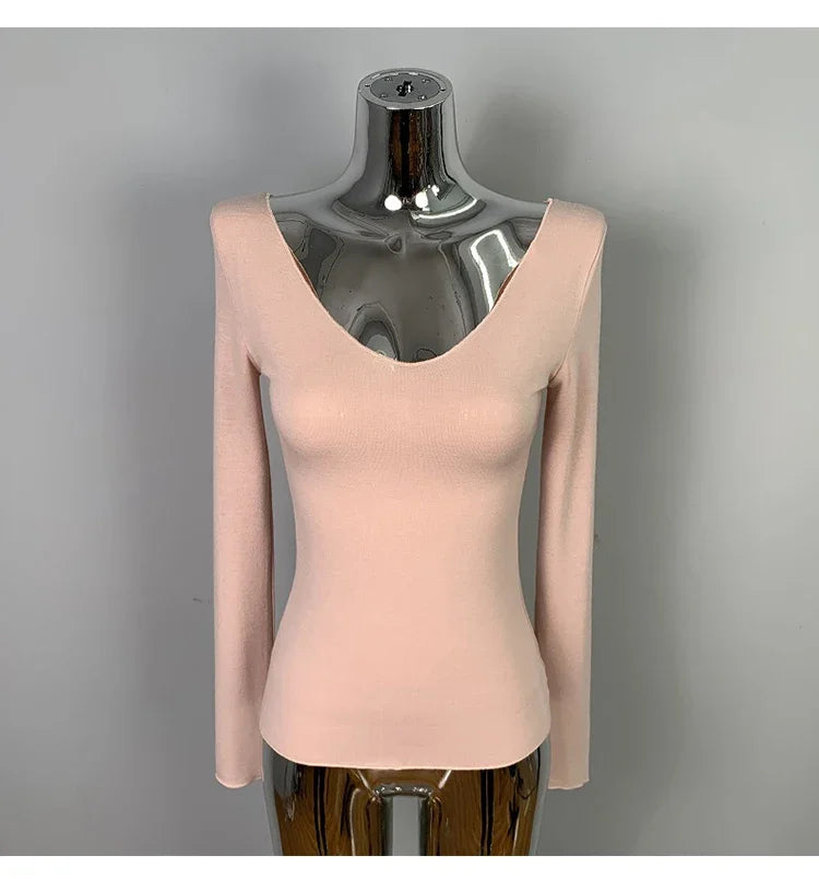 T-Shirt femmes basique décontracté 2025 été T-Shirt col rond Femme vêtements Sexy poitrine basse voir à travers doux mince hauts T-Shirt Femme