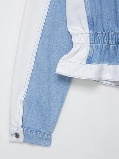 HH – costume en Denim Vintage pour femme, manteau à revers à manches longues et simple boutonnage + jean taille haute à jambes larges, ensemble de mode de rue, automne 2024