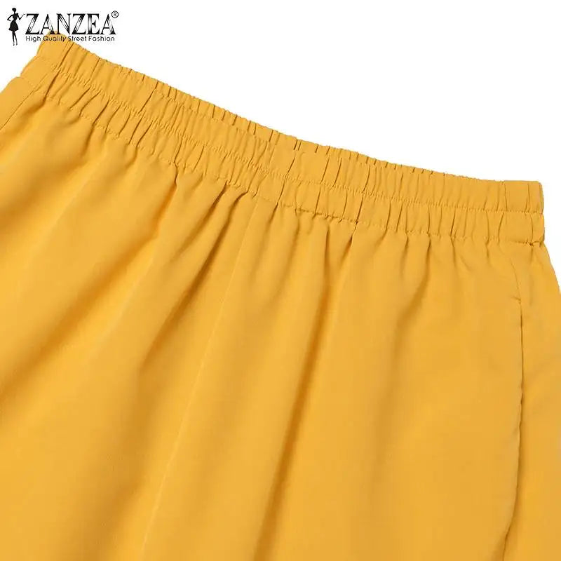 ZANZEA femmes mode 2 pièces Blazer costumes cranté revers à manches longues Blazer pantalon ensembles élégant bureau dame solide 2 pièces tenues