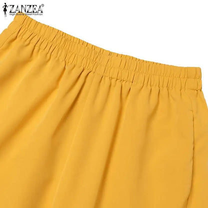 ZANZEA femmes mode 2 pièces Blazer costumes cranté revers à manches longues Blazer pantalon ensembles élégant bureau dame solide 2 pièces tenues