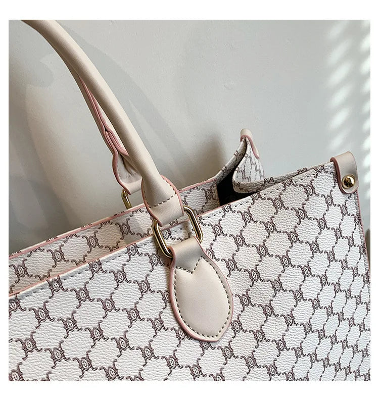 Sacs pour femmes de grande capacité en Europe et aux états-unis, sac à bandoulière rétro lettres classiques, sacs à main de banlieue en PU pour femmes