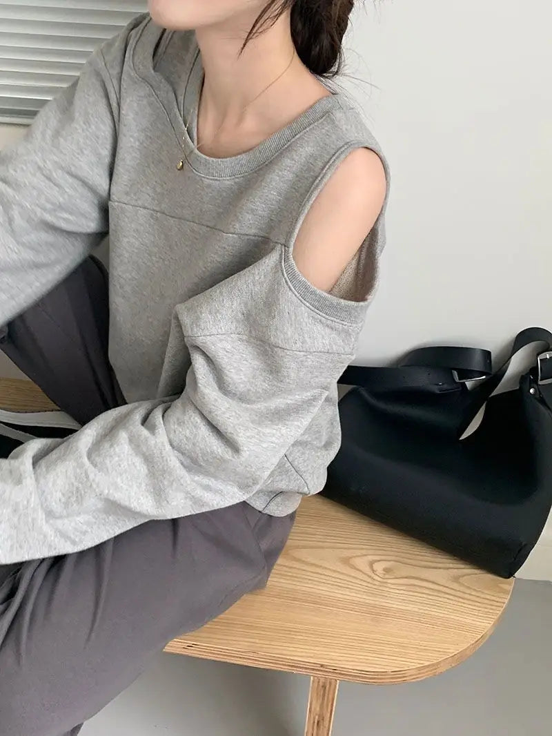 Femme T-shirt rouge Sexy vêtements ample haut uni pour les femmes épaules nues 2025 vieux Simple pas cher T-shirt élégant Original Xxl Emo T-shirt