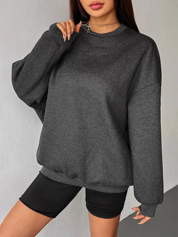 Pull femme hiver nouveau Streetwear mode solide manches longues haut col rond décontracté mince dame polyvalent à capuche tricoté vêtements