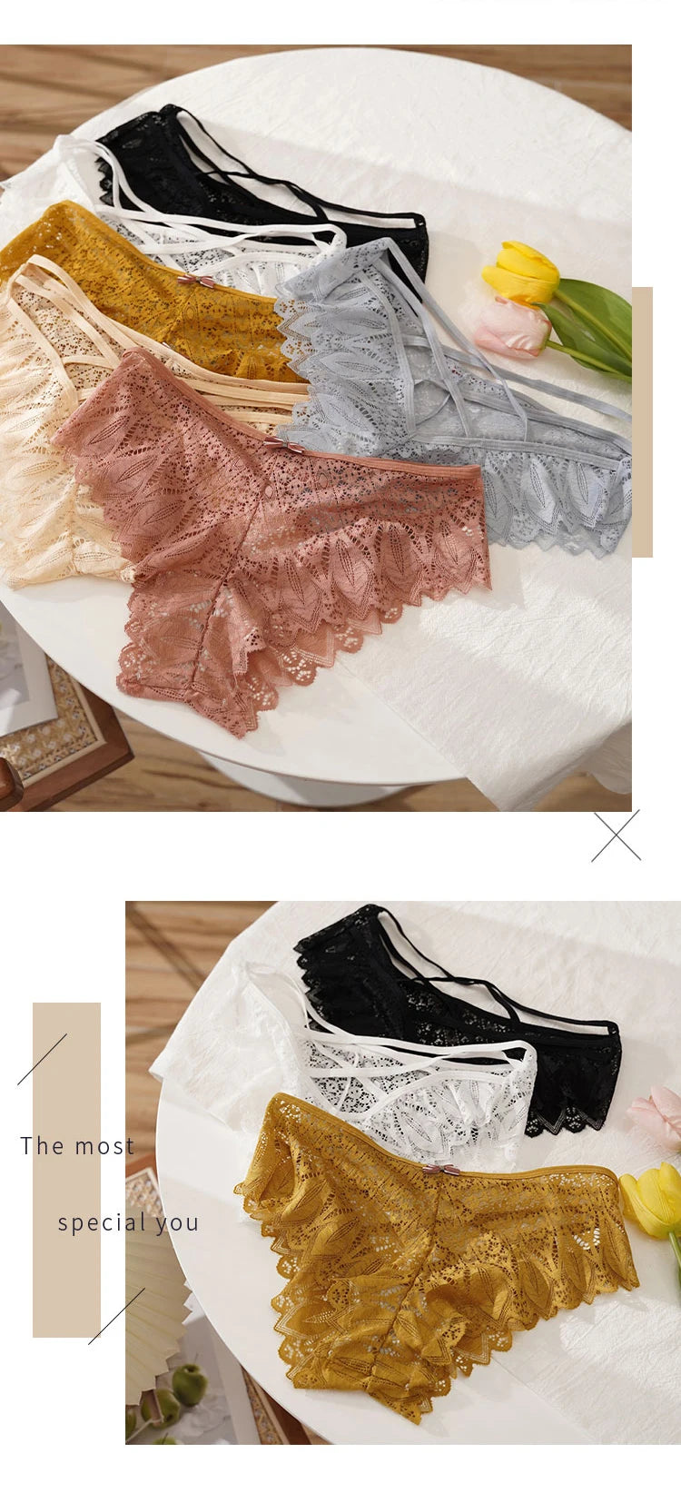 Culotte Sexy pour femmes sous-vêtements taille basse slip en dentelle transparente respirant doux Lingerie femme caleçon Sexy femme culotte