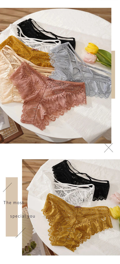 Culotte Sexy pour femmes sous-vêtements taille basse slip en dentelle transparente respirant doux Lingerie femme caleçon Sexy femme culotte